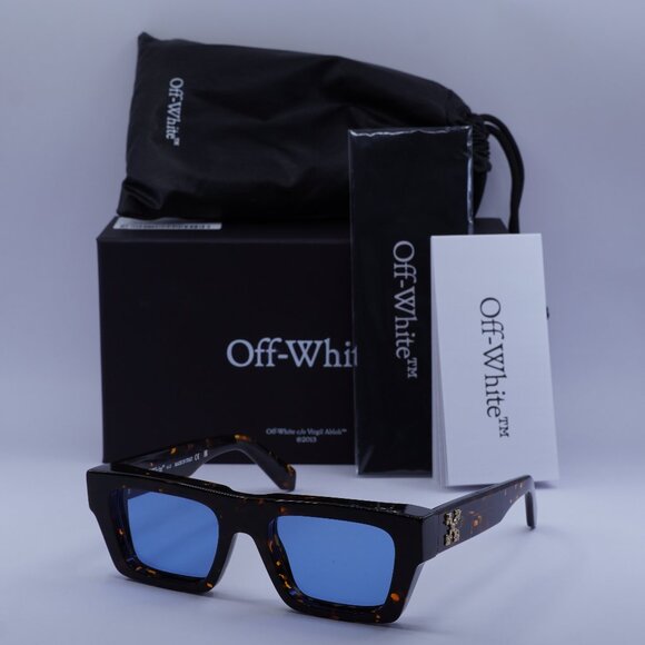 Off-White OERI145 OREGON 6045 Square Sunglasses – Havana/Blue - Picture 1 of 10